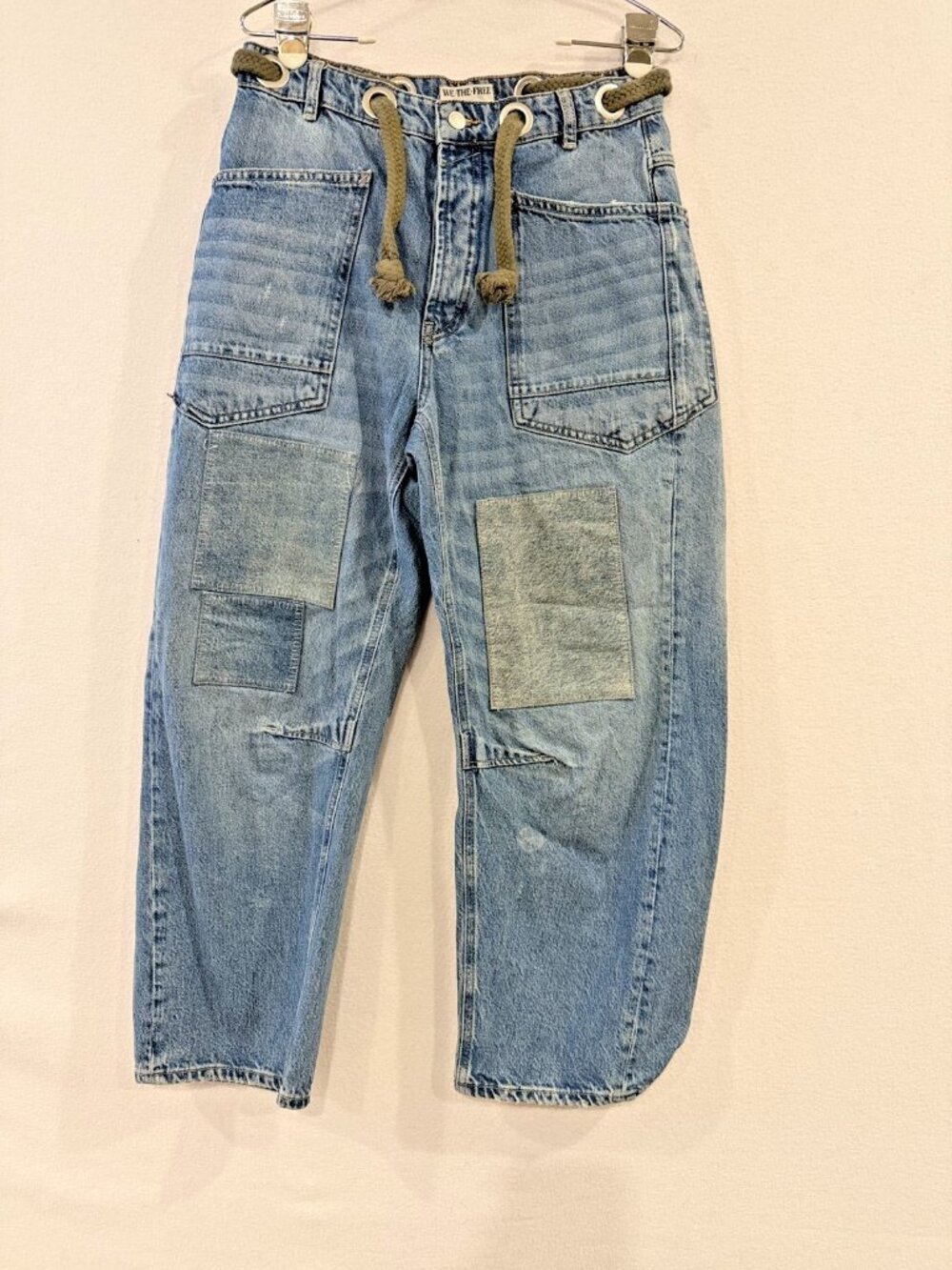 We The Free Moxie Low Slung Pull On Barrel Jeans SZ 27